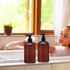 Bottiful Home-16 oz Amber Shampoo and Conditioner Shower Soap Dispensers-2