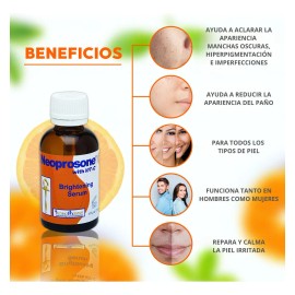 Serum Vitamina C Gel Neoprosone Despigmentante crema Aclarante anti manchas Con Vitamina C Y Alfa Arbutina Resultados En 2 Semanas 30 Ml Para todo tipo de piel de noche