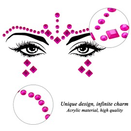 SIQUK 20 Sets Face Jewels Sticker Face Gems Rave Face Jewel Rhinestones Face Crystal Stickers Gems for Festival Rave Carnival Party