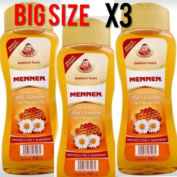 X3 Shampoo Mennen Honey & Extract Chamomile Miel Y Extracto De Manzanilla 700mL