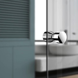 YIDELAI-Glass Door Handle, 2.4 inch Aluminum Alloy Single Hole Handle, Solid Cylindrical Shower Room Sliding Glass Door Handle, Bathroom Shower Room Accessories. (2, silver1)