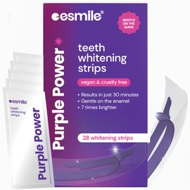 Esmile Purple Power Teeth Whitening Strips, Vegan and Cruelty Free, Gentle on Enamel, 7 Times Brighter, 28 Strips (28, )