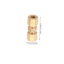 Gatuida 10pcs Copper Connector Brass Compression Fitting Pipe Repair Union for 3/16 Od Tube