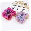 FOMIYES 24pcs Metallic Rainbow Cloth Hair Ties with Gilded Two