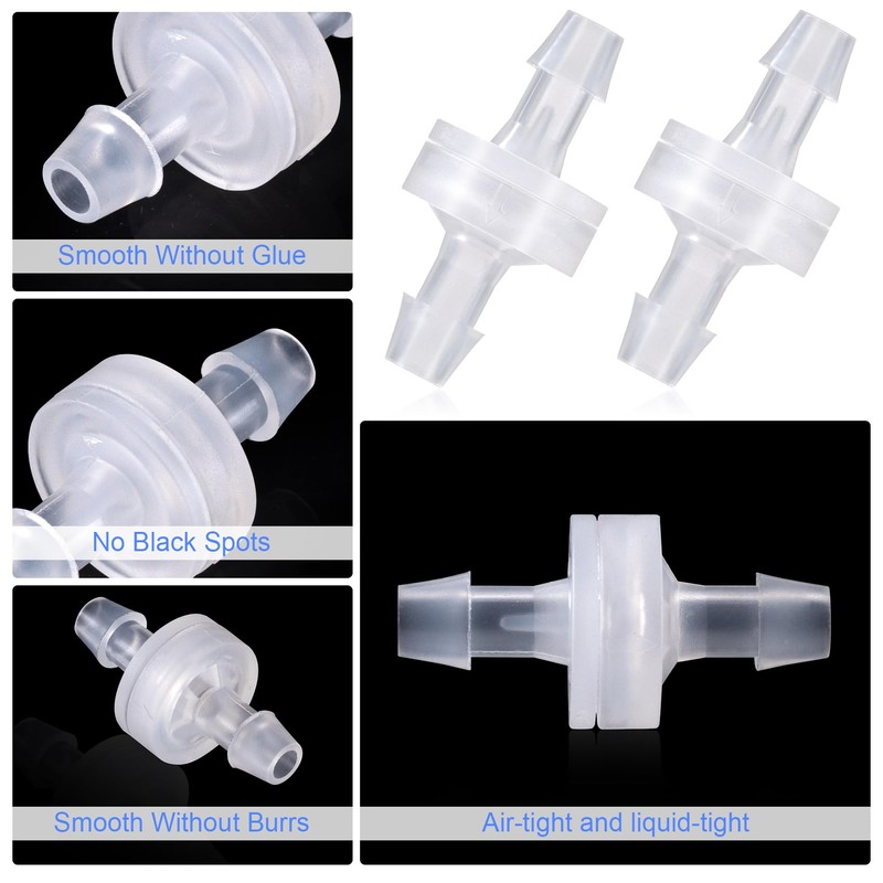 10pcs 1/4" (6mm) Plastic Check Valve Hose Barb Non Return