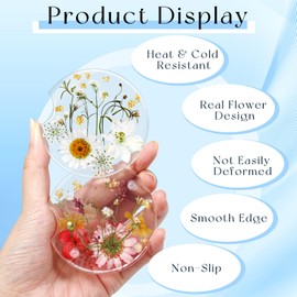 Swooflia Flower Car Cup Holder Coasters for Women - 2.75 Inch Cute Resin Clear Automotive Drink Cupholder Insert Car Accessories 2 Pack White Pink