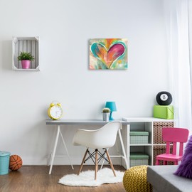 Stupell Industries Abstract Textural Heart Painting, Designed By Kami Lerner, 20 x 16, Canvas Wall Art