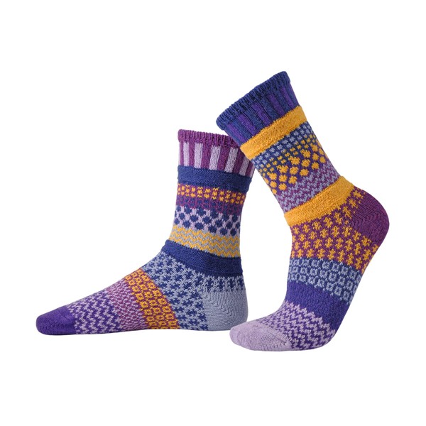 Solmate Socks Purple Rain Crew Socks, M 9.8 - 10.6 inches (25 - 27 cm), purple rain