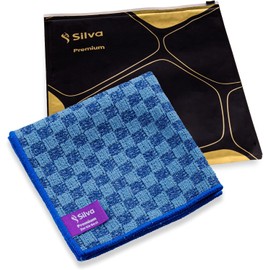 Silva Premium Mikrofasertücher 2er Set – Kratzfreies Scheuertuch für hartnäckigen Schmutz & Fett – Hohe Saugfähigkeit (20-fache Saugkraft) – Sicher für Teflon-Pfannen, langlebig (30x30 cm)