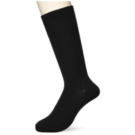 Okamoto 495901 Men's 24 Hour Odorless Super Sock Striped Crew Length Socks, Deodorizing, Black