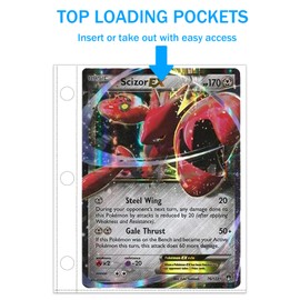 50Pack Jumbo Card Sleeves for 3 Ring Binder, 100 Pockets Duble Side Jumbo Card Protector Sleeves, Clear Jumbo Card Sleeves Binder Sheets Page Protector Fit for 5.9"x8.1" X-Large