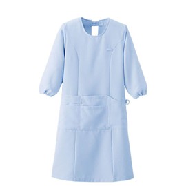 Nursley Long Length Preventive Clothing, Smooth Touch, Apron, Wrinkle-Resistant for Women, saxon blue