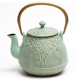 toptier Tea Kettle, TOPTIER Japanese Cast Iron Teapot with Infuser for Loose Leaf and...