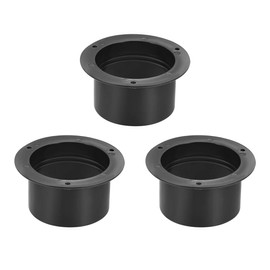 uxcell Black Straight Duct Connector Flange ABS Plastic Air Outlet Inlet Adaptor for 2.95Inch Dia Hose 3Pcs