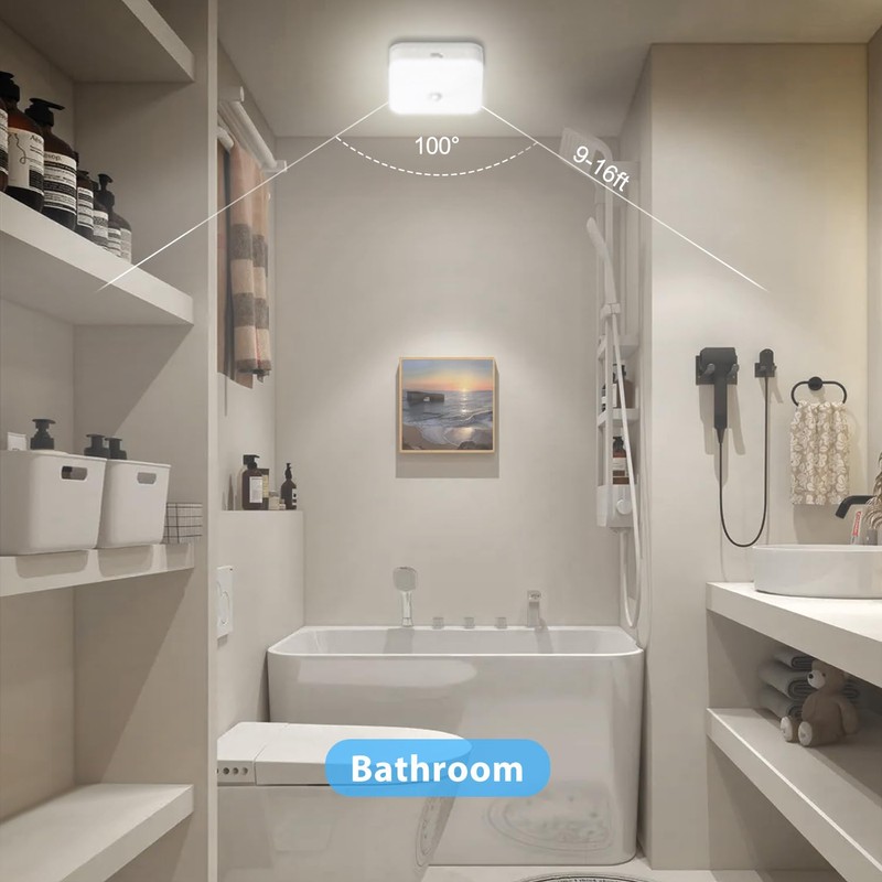 WhitePoplar Rechargeable Motion Sensor Closet Light, Rechargeable Battery Operated Ceiling