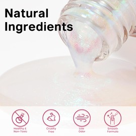 MIZHSE Aurora Pink Nail Polish, Quick Dry Shimmer Nail Polish, Air Fast Drying Mermaid Regular Nail Lacquer Non Gel Oil-based Nail Art Manicure Home DIY