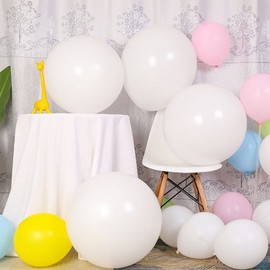 18 Inch Large Balloons White, Large White Latex Balloons for Party Decoration, Pack of 15