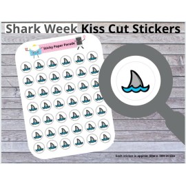 Homemade Period Tracker Planner Stickers #35  / Planner Stickers  / Shark Week   Journal