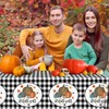 Fall Buffalo Plaid Tablecloth,3pcs Pumpkin Table Cloth Plastic Black White