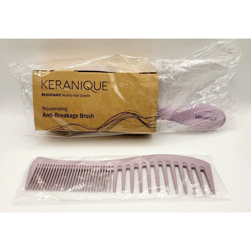 Keranique Anti-breakage Hair Brush & Detangling Comb Set **NEW**