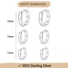 FIMHUT 925 Sterling Silver Thick Small Huggie Hoops Earrings For