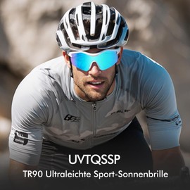 UVTQSSP Fast Glasses Unisex Cycling Glasses Men Women TR90 Half Frame Ultralight Sports Glasses UV400 Protection Running Glasses HD View Windproof Sunglasses White Frame/Blue Lens