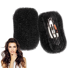 2 Pcs Hair Bump It Up Volume Inserts, Hair Padding Tool Hair Styling Accessories, Volume Hair Increase Pad Clip for Women Ladies Girls with Thin & Fluffy Hair (Black)