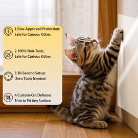 Door Protector from Dog Scratching Transparent Pet Scratch Shield Anti Scratch Furniture Protector for Door Frame Walls Windows Furniture (118" x 7.68")