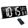 XREXS Large Digital Wall Clock with Remote Control, 16.5 Inch