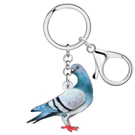 WEVENI Cute Dove Keyring Charms Acrylic Dove Key Ring Bird Jewellery for Women Girls Car Accessories (Dove A)