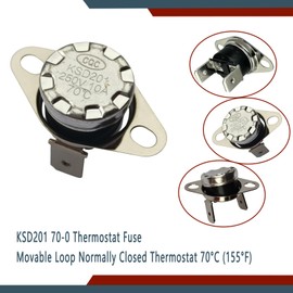 KSD201 70 Universal Microwave Thermostat Fuse for GE Microwave Normally Closed Temperature Control Switch Thermal Fuses