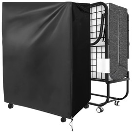 Folding Bed Cover, Folding Bed Dustproof Cover, Guest Bed Folding Protective Case, Folding Duvet Storage Bag, Folding Bed Storage Cover with Zip, Black (84 x 33 x 107 cm, Black)
