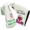 Giggle Golf Blade Putter Cover, PU Leather with Embroidered Designs