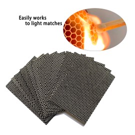 JHZABPO Match Striker Paper Sheet with Self Adhesive Black Colored Honeycomb Pattern 3.9'' *2.9'', 12 Sheets/Bag
