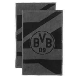 Borussia Dortmund BVB Guest Towel Grey/Black Set of 2