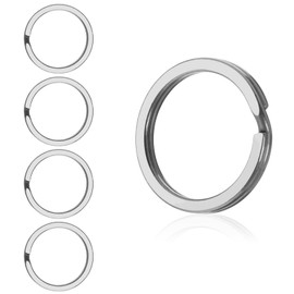 Pack of 5 Robust Titanium Alloy Key Rings for Keys, Flat Key Rings Made of Titanium Key Ring, Key Rings 25 m