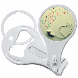 Headphones Music Notes Hearts Nail Clippers Plus Bottle Opener Keychain