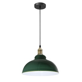 LEDSone Modern Vintage Pendant Light Industrial Hanging Ceiling Shade Lighting Ideal for Dining Room, Bar, Clubs, and Restaurants (Green)