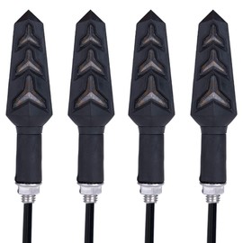 DOPHISALL AUTO 4-Pack Motorcycle Indicators Flowing Turn Signal Lights Y Shape LED Bulbs For Motorbike Scooter Off Road (DC-12V)