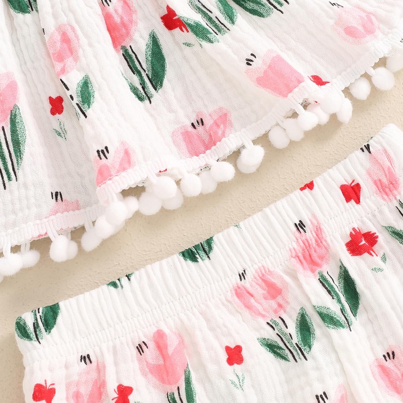 Mialoley Newborn Baby Girl Tank Top Outfit Cotton Linen Summer