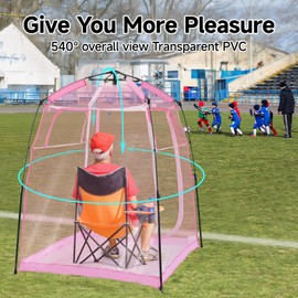 All Weather Proof Pod Sports Tent,Outdoor Weather Tent Sports Pod Instant Tent Shelter with Sealed Floor,MultiPod Screen Tent with Carry Bag,Bubble Tent for Sport Event,Camping,Fishing-51"x51"x62"Pink