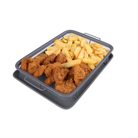 Homiu Steel Oven Crisper Tray - 2in1 Non-Stick Air Fry Crisper Basket with Tray - Carbon Steel Crisping Basket for Even Cooking - Air Fry in your Oven, Great for Baking