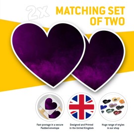 2 x Heart Stickers 15 cm - Purple Smoke Fun Decals for Laptops,Tablets,Luggage,Scrap Booking,Fridges, #3749