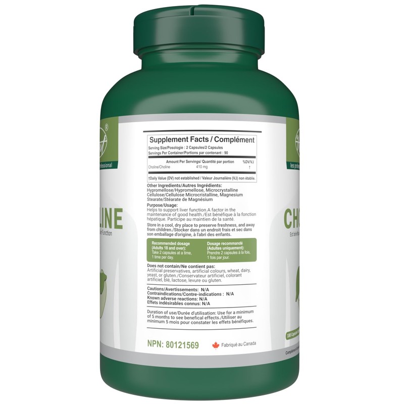 VORST Choline Bitartrate 410mg Per Serving 180 Vegan Capsules |