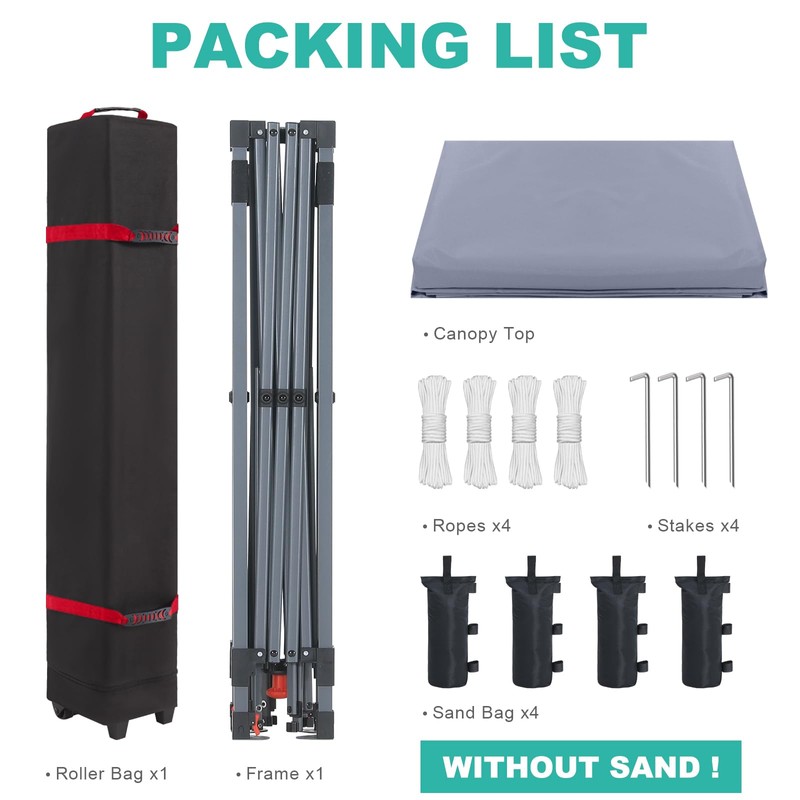 10x10 Pop Up Canopy - Beach Tent with One Push