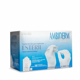 AMBIDERM Guante ESTÉRIL Caja C/100 PZAS (Mediano)