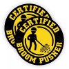 Unbranded/Generic (2) Funny Broom Pusher Hard Hat Stickers / Helmet Decals Sweeper Safety Laborer