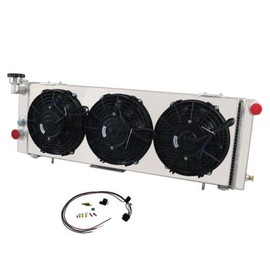 Cubauto Full Aluminum Radiator Shroud Fans Relay Replacement for 1991-2001 Jeep Cherokee XJ Comanche 2.5L L4 4.0L L6 GAS Crossflow Radiators MT