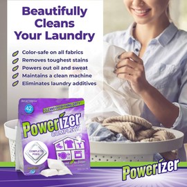 Powerizer Complete Multipurpose Cleaning Pods - Plant and Mineral Based Concentrated Laundry Detergent & Dishwasher Pods | 42 Count | All-in-One Cleaning Solution