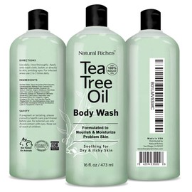 Natural Riches Skin Clearing Oil Soap Tea Tree Oil, Peppermint, Eucalyptus, Single Bottle, 12 Fl Oz